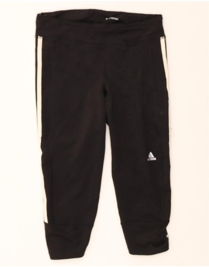 ADIDAS Womens Climalite Capri Leggings UK 12/14 Medium Black Polyester Vintage Adidas and Second-Hand Adidas from Messina Hembry 