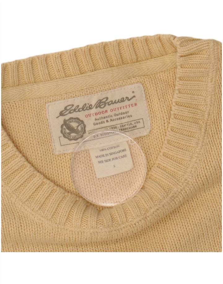 Eddie Bauer Herren-Pullover mit Rundhalsausschnitt, Größe S, gelbe Baumwolle