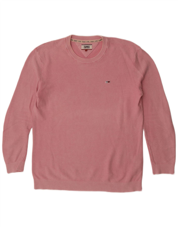 Tommy Hilfiger Herren-Pullover mit Rundhalsausschnitt, Größe L, Rosa