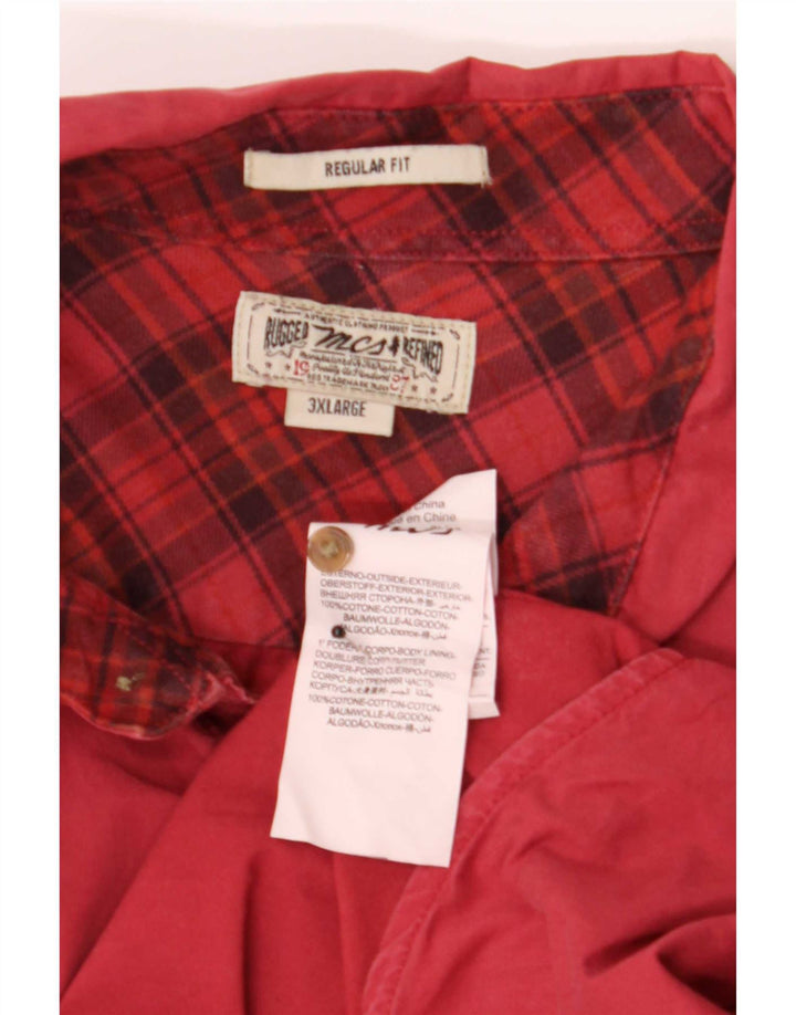 Marlboro Classics Herren-Hemd mit normaler Passform, 3XL, rote Baumwolle