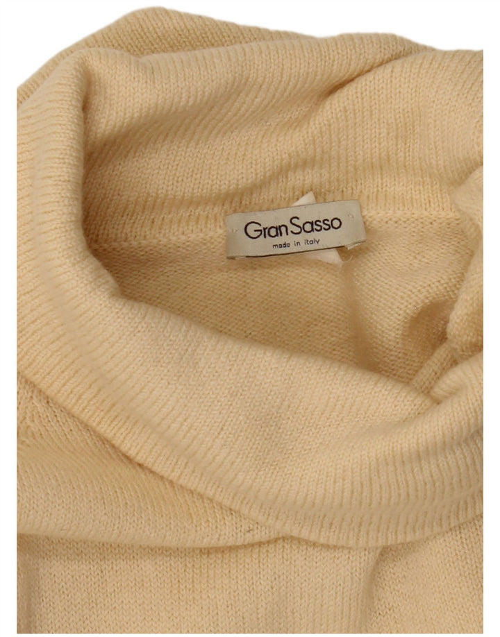 Gran Sasso Damen Crop Rollkragenpullover Pullover UK 10 Small Beige