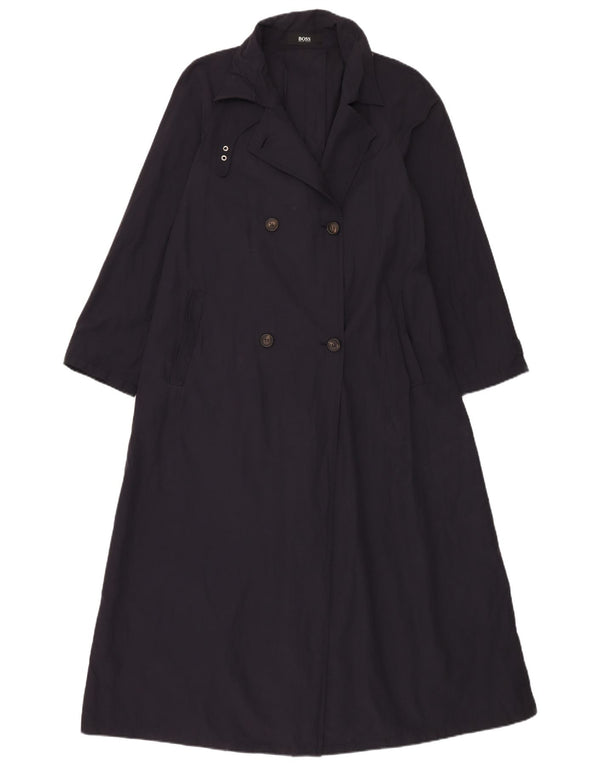 Hugo Boss Damen Zweireihiger Trenchcoat EU 42 Large Marineblau