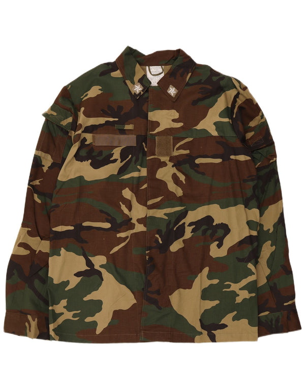 Vintage Herren Militärjacke EU 54 2XL Grün Camouflage Army
