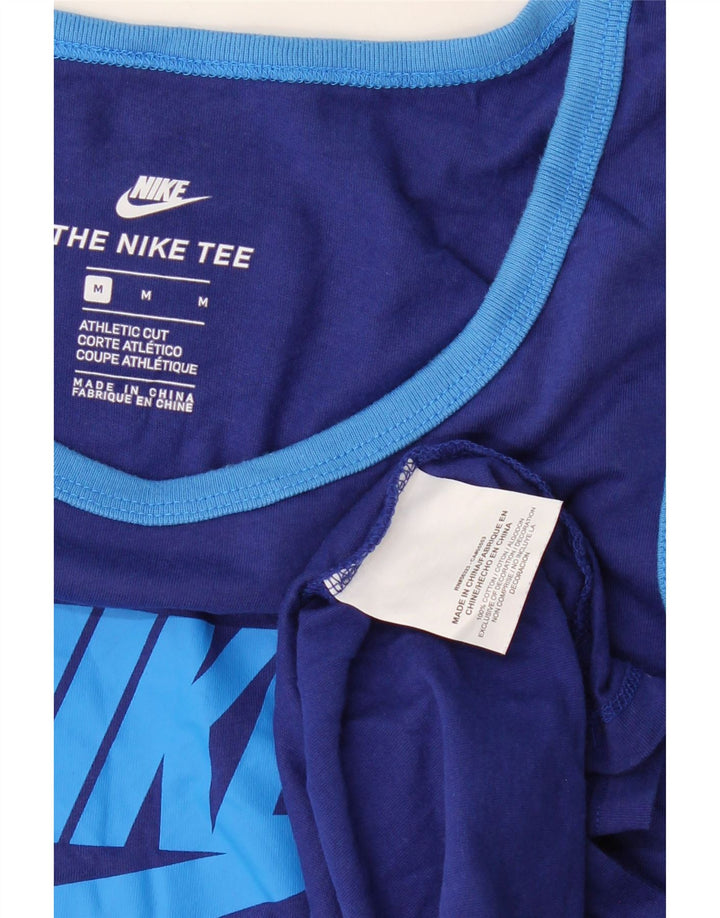 NIKE Herren-Weste mit sportlichem Schnitt und Grafik, mittelblaue Baumwolle