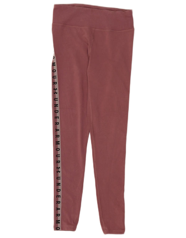 Under Armour Damen Heat Gear Leggings UK 10 Small Rosa Farbblock