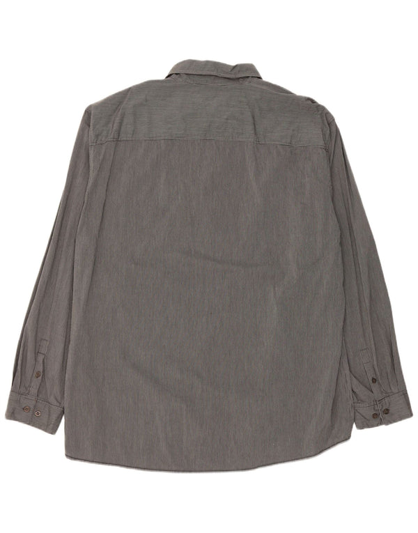 Mustang Herrenhemd 3XL grau gestreift aus Baumwolle