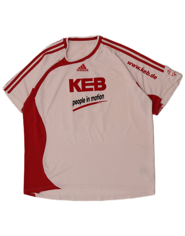 Adidas Herren Kurzarm-T-Shirt mit normaler Grafik, XL, Weiß, Farbblock