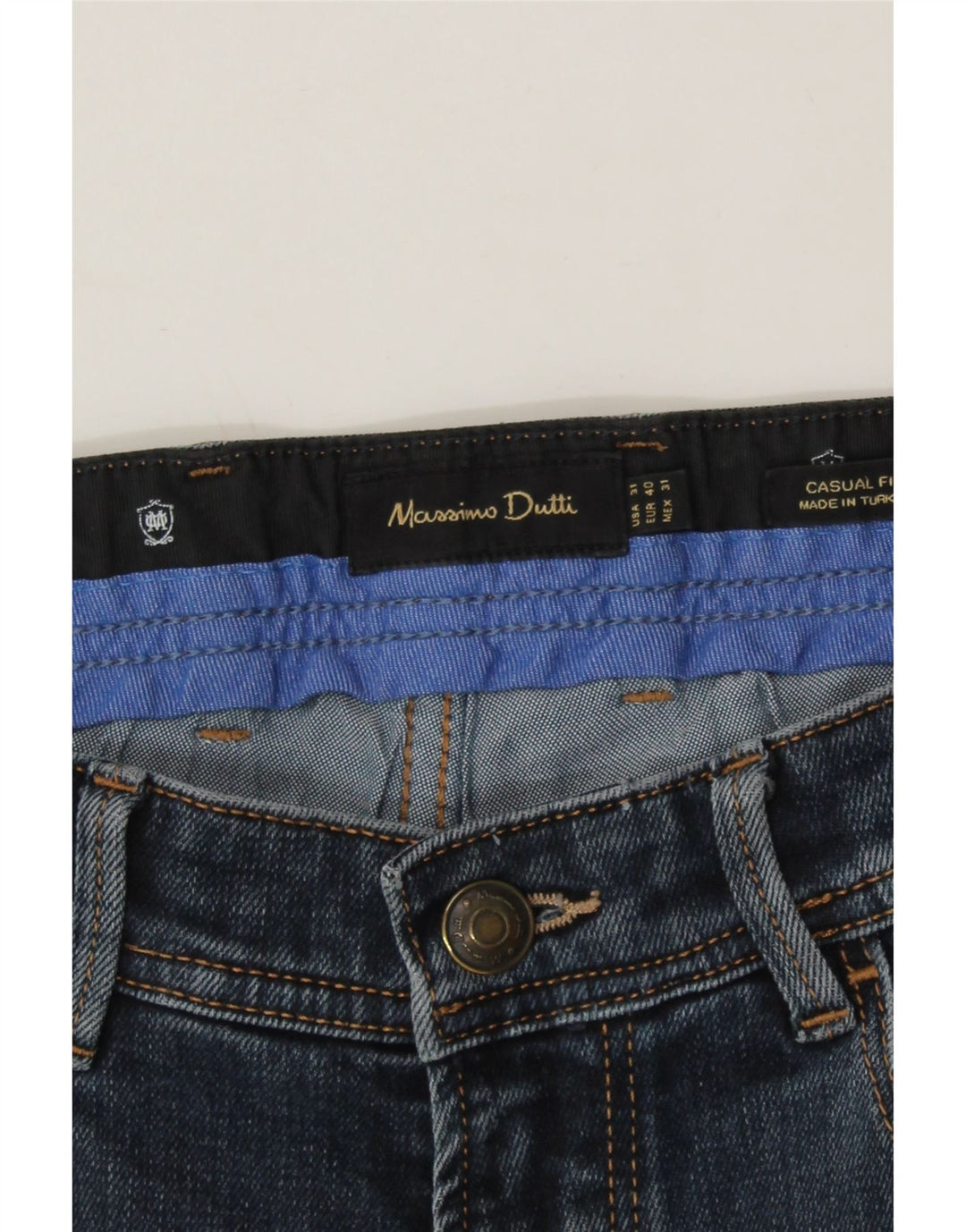 MASSIMO DUTTI Mens Straight Jeans EU 40 Medium W31 L28 Navy Blue Vintage Massimo Dutti and Second-Hand Massimo Dutti from Messina Hembry 