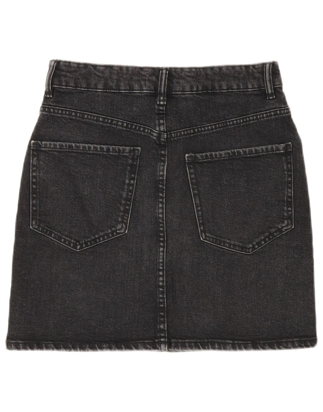 Zara Damen Mini-Jeansrock, Größe S, Größe 26, Grau, Baumwolle