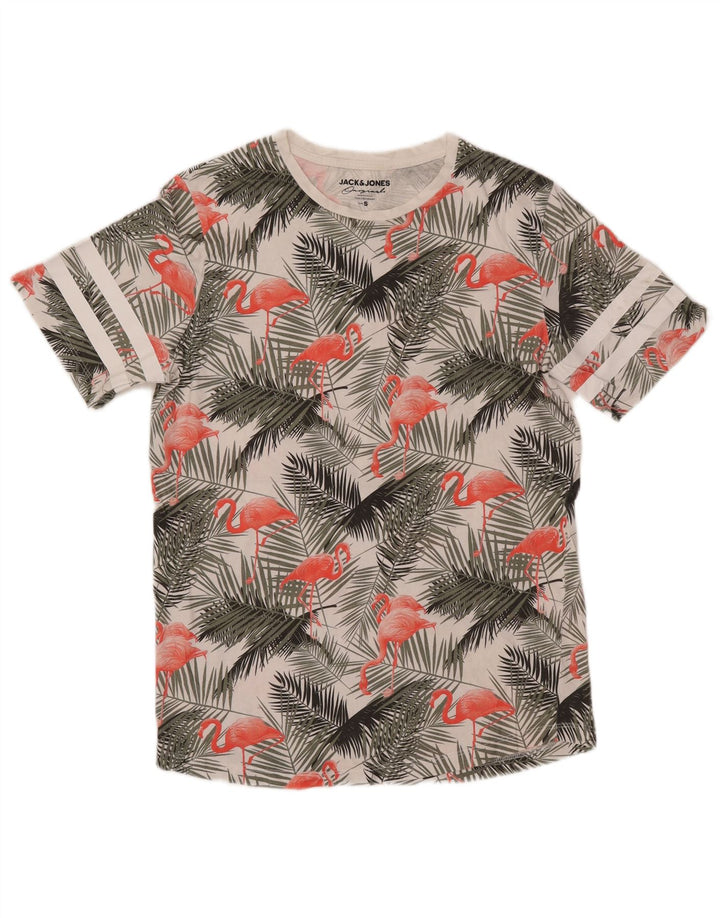 JACK & JONES Herren-T-Shirt mit Grafik, klein, mehrfarbig, Blumenmuster