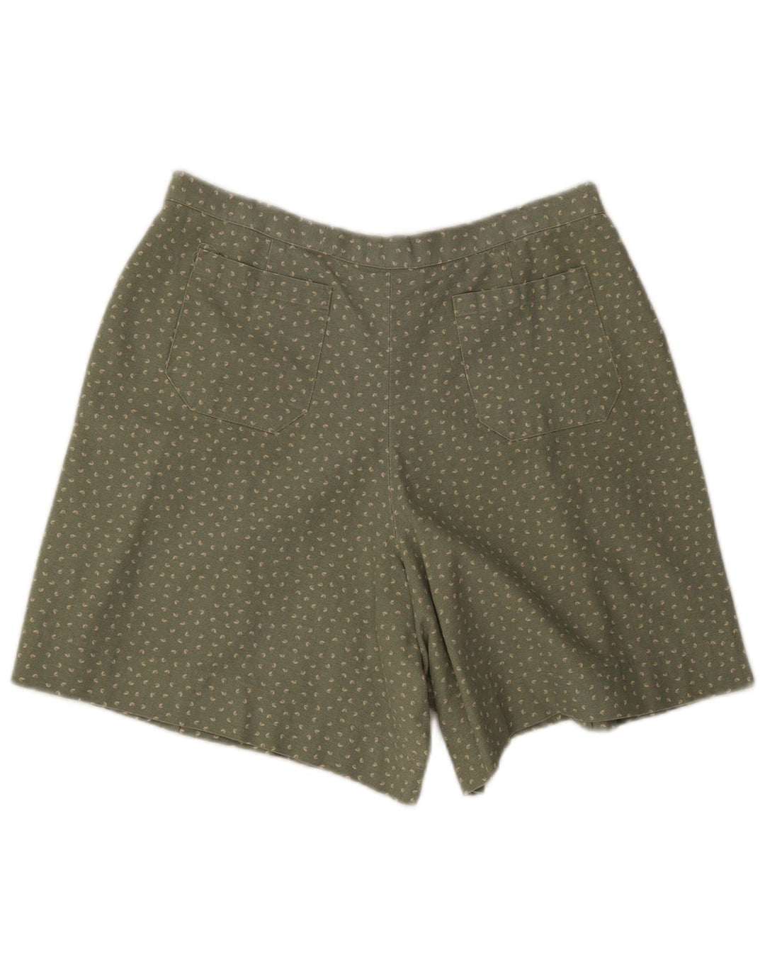 Vintage Damen Lässige Shorts Groß W34 Grün gefleckt