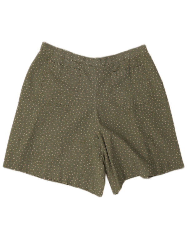 Vintage Damen Lässige Shorts Groß W34 Grün gefleckt