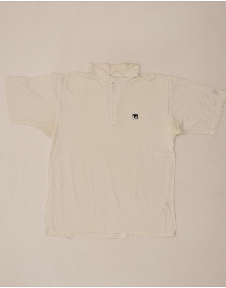 FILA Mens Polo Shirt Large White Cotton Vintage Fila and Second-Hand Fila from Messina Hembry 
