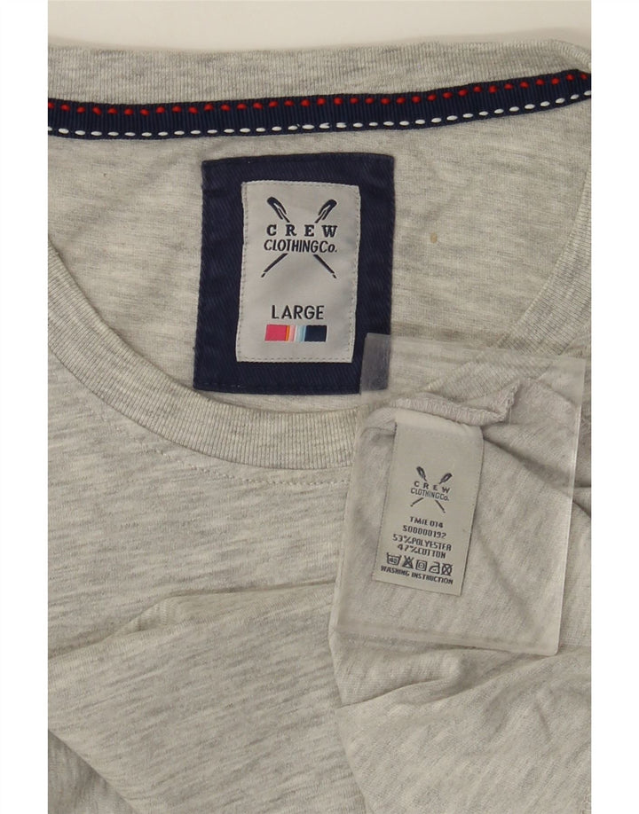 CREW CLOTHING Herren T-Shirt Top Large Grau Baumwolle