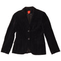 Esprit Damen-Blazer aus Samt mit 2 Knöpfen, Gr. 14, Größe L, Schwarz, Nadelstreifen
