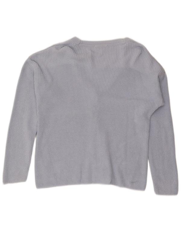 Tommy Hilfiger Damen-Cardigan-Pullover UK 14 Mittelblaue Baumwolle
