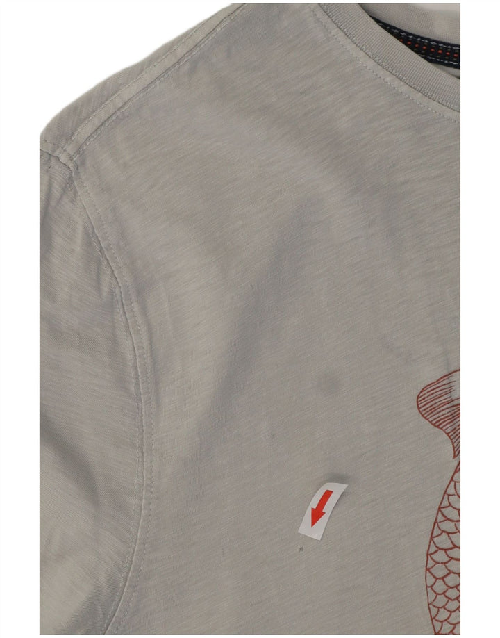 White Stuff Herren-T-Shirt mit Grafik, mittelgraue Baumwolle