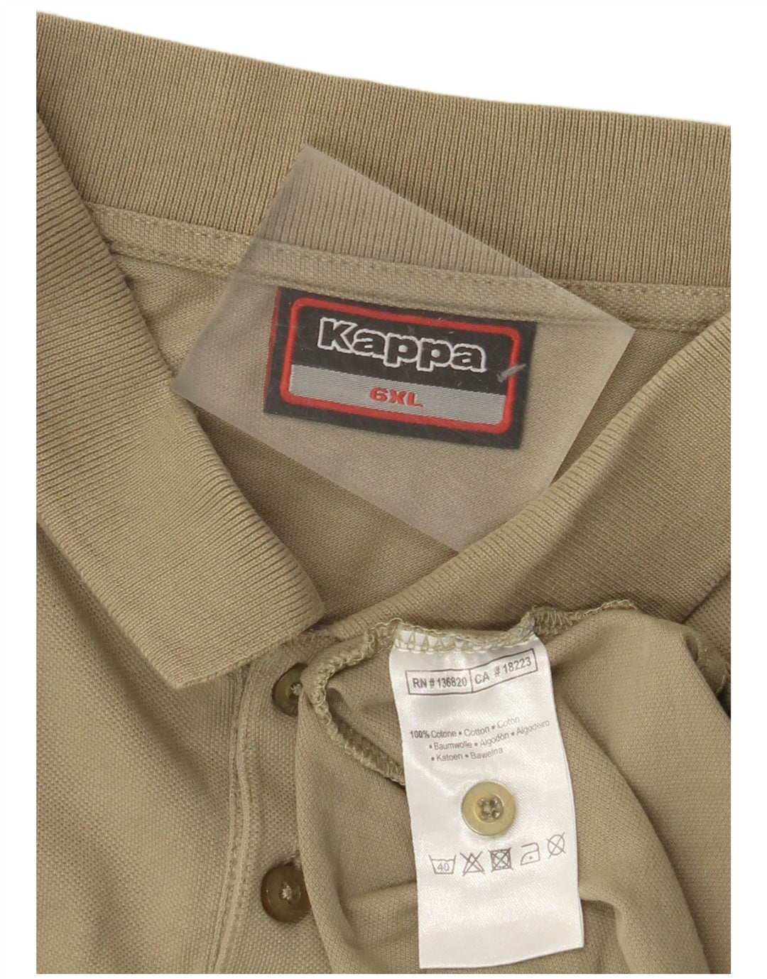 Kappa Herren Poloshirt 6XL Khaki Baumwolle