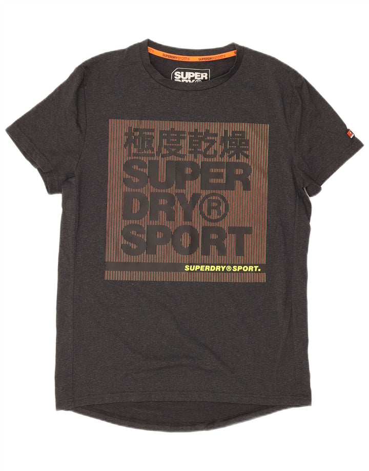 Superdry Herren Grafik-T-Shirt-Oberteil aus mittelgrauer Baumwolle