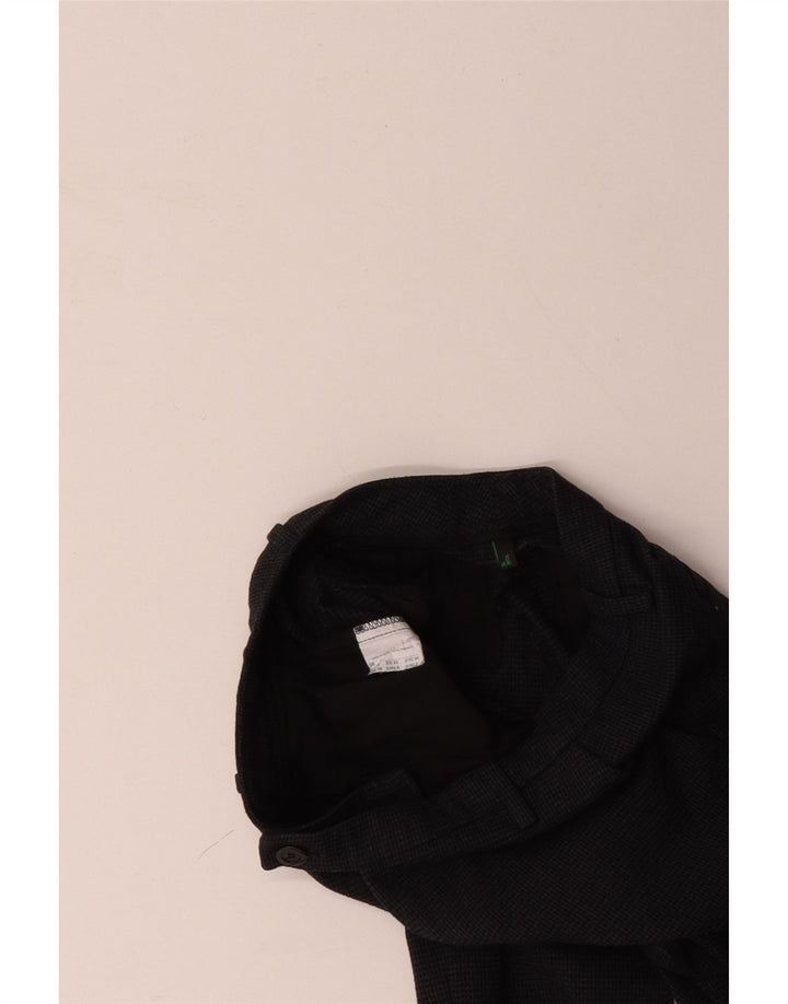 BENETTON Damen Slim Anzughose UK 6 XS W28 L27 Schwarzer Hahnentritt