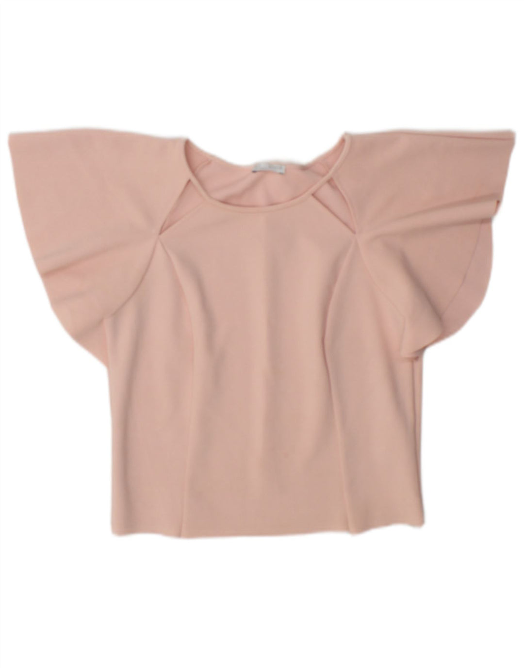 Zara Damen Crop Batwing Bluse Top UK 10 Small Rosa Polyester