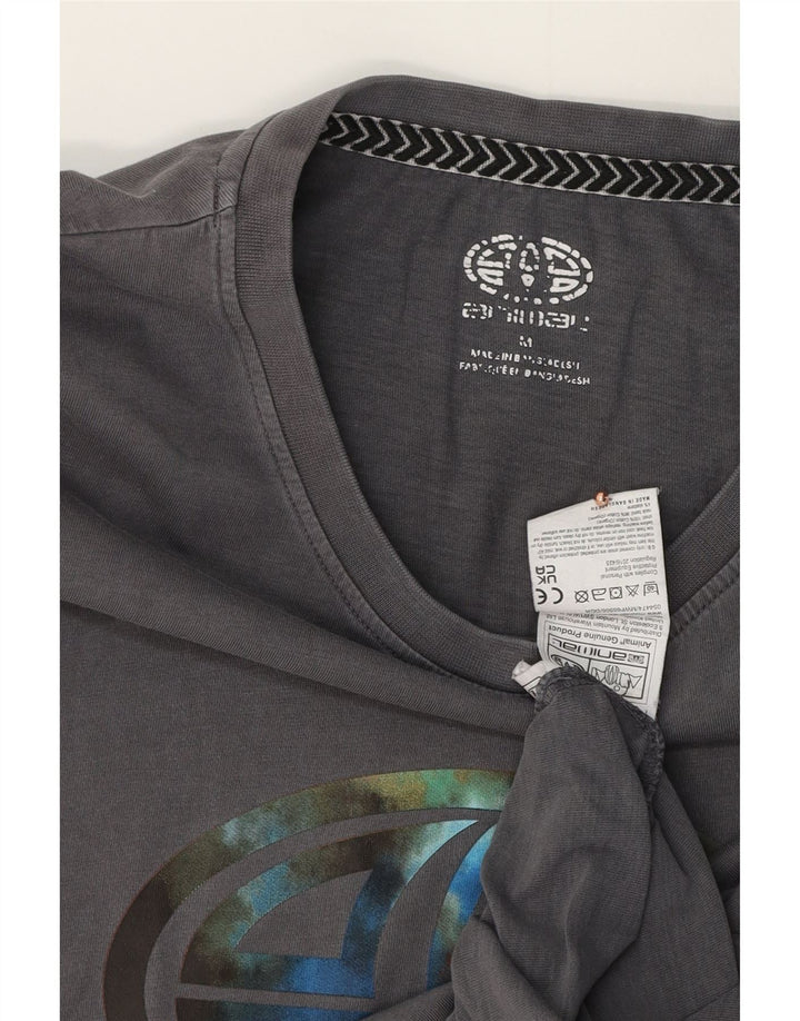 Animal-Grafik-T-Shirt-Oberteil für Herren aus mittelgrauer Baumwolle