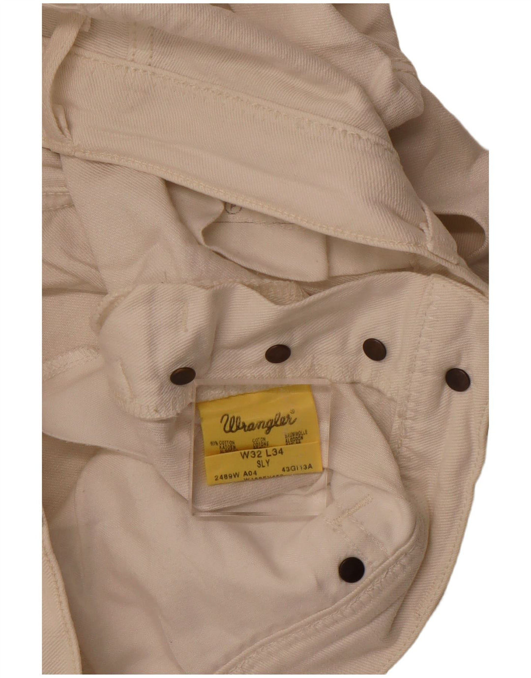 Wrangler Womens Sly Denim Shorts W32 Large Off White Cotton