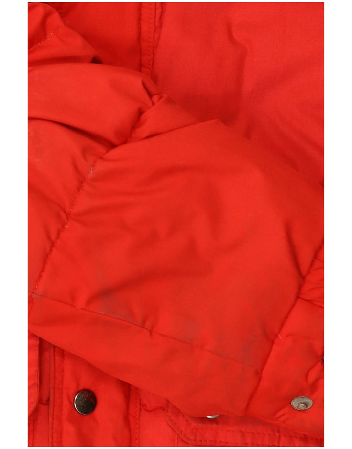 SALEWA Wattierte Herrenjacke mit Kapuze, UK 40, Größe L, Rot, Colourblock-Polyester