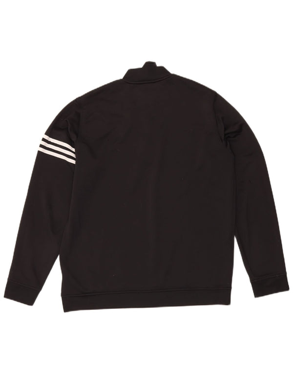 Adidas Herren Climalite Zip Neck Sweatshirt Pullover Large Schwarz Polyester