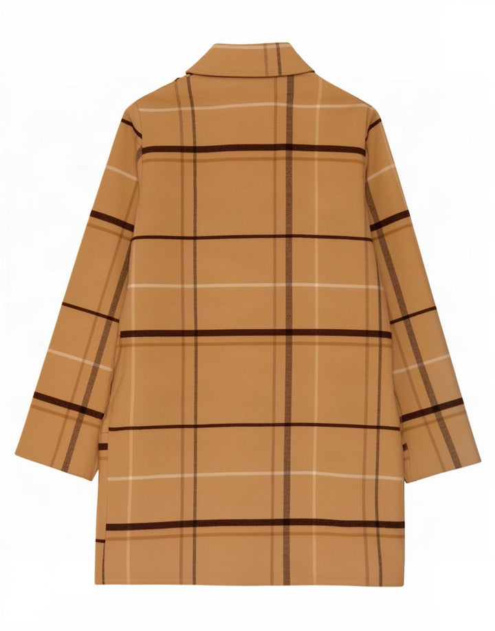 Marks & Spencer Damenmantel UK 8 Small Beige Check Polyester