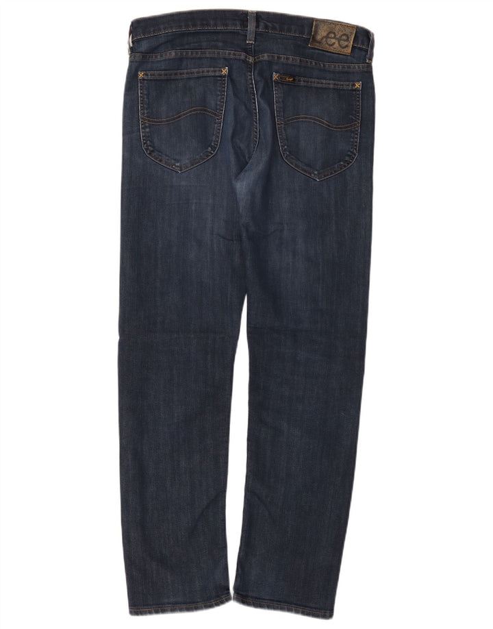 Lee Damen Daren Straight Jeans W33 L30 Marineblaue Baumwolle