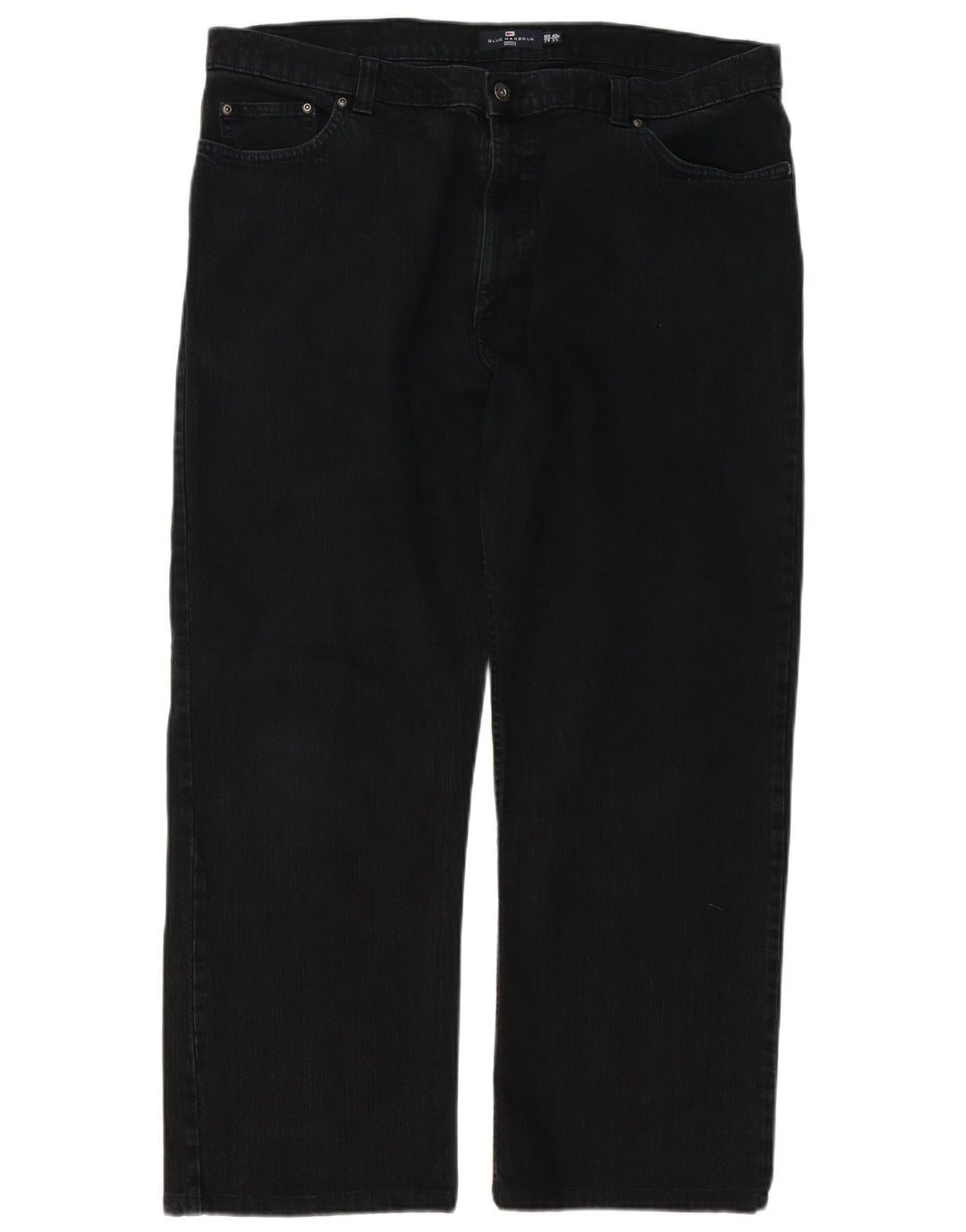 Marks & Spencer Herren Blue Harbor Straight Jeans W40 L28 Schwarze Baumwolle