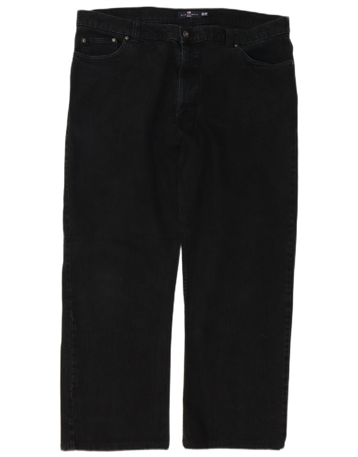 Marks & Spencer Herren Blue Harbor Straight Jeans W40 L28 Schwarze Baumwolle