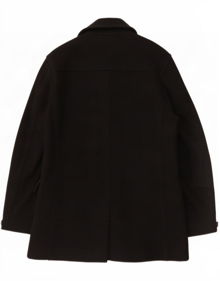 Calvin Klein Jeans Herren Pea Coat UK 40 Große schwarze Wolle
