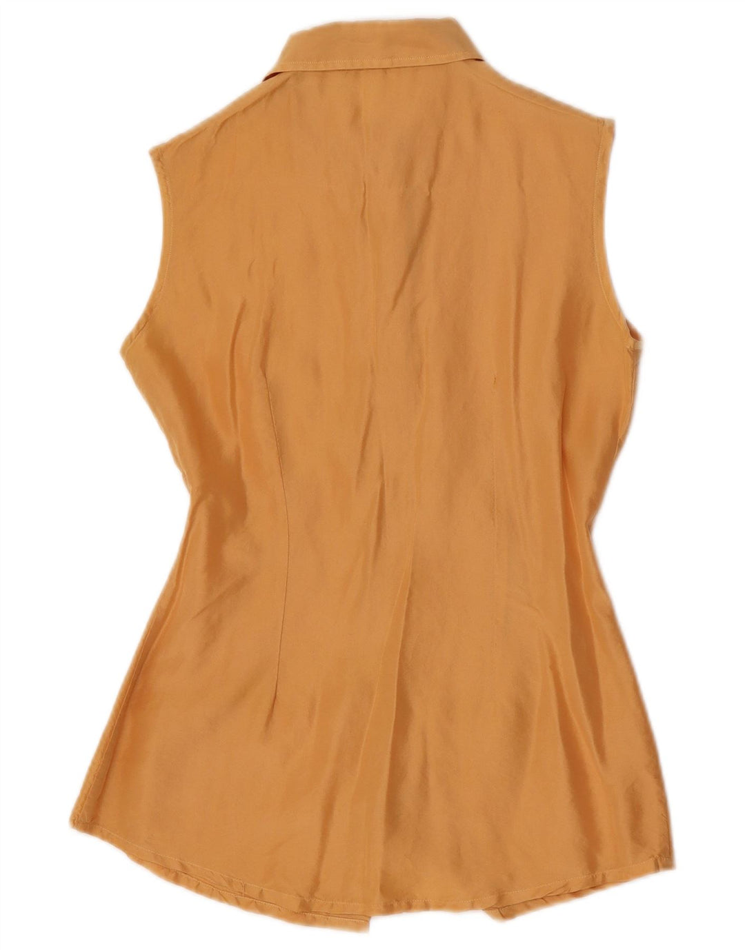 Vintage Damen Ärmellose Hemdbluse IT 42 Mittelgelb