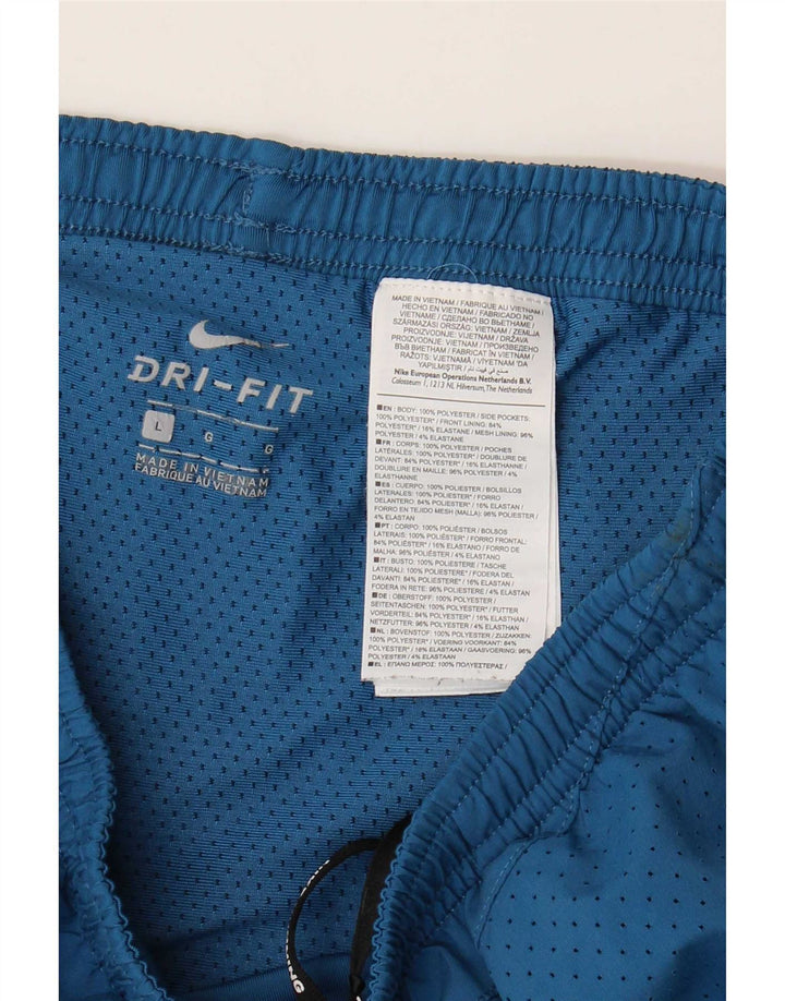 Nike Herren Dri Fit Sportshorts, Größe L, Blau, Polyester