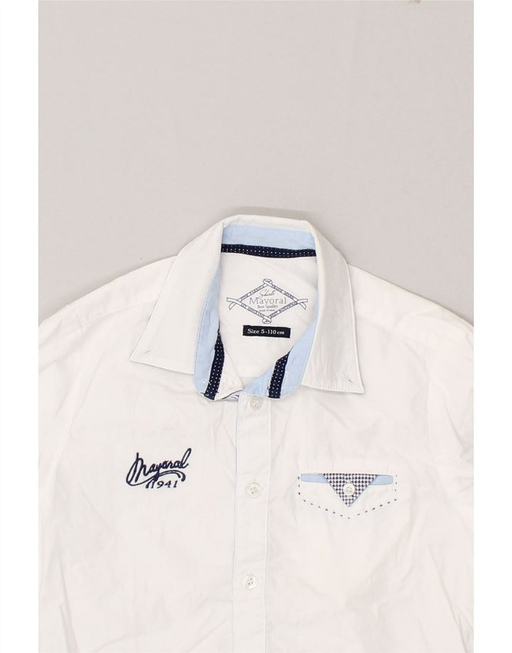 MAYORAL Boys Graphic Shirt 4-5 Years White Cotton Vintage Mayoral and Second-Hand Mayoral from Messina Hembry 