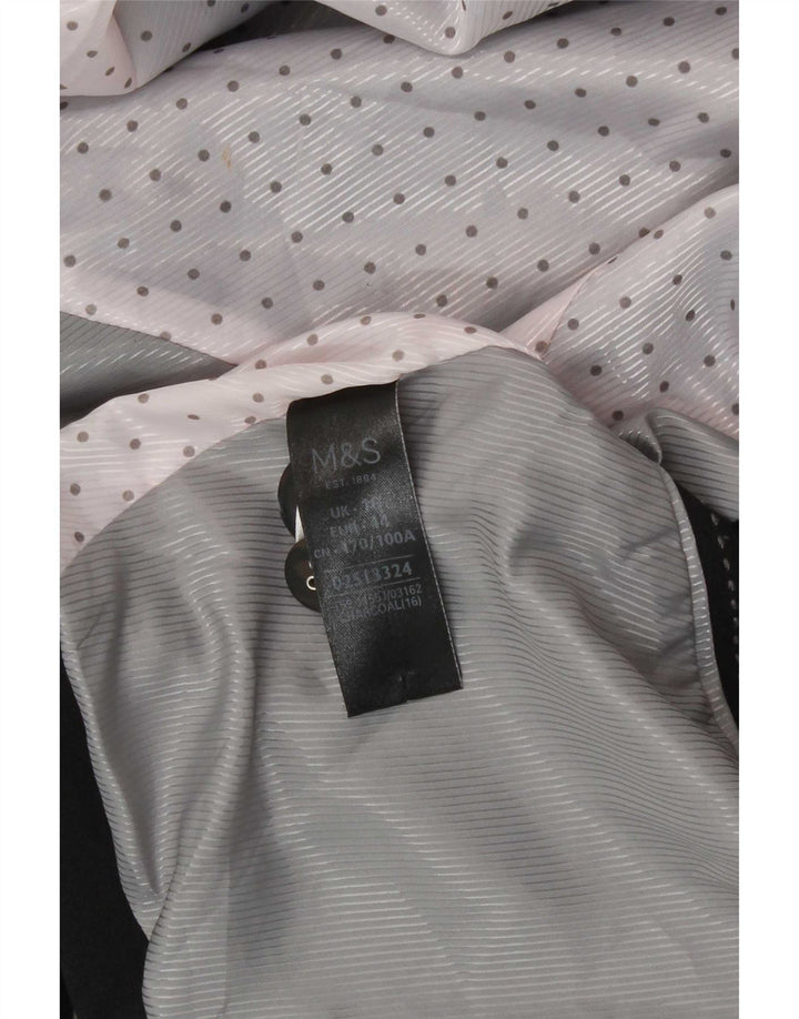 Marks & Spencer Damen-Blazerjacke mit 1 Knopf, UK 16, Größe L, Grau, Polyester