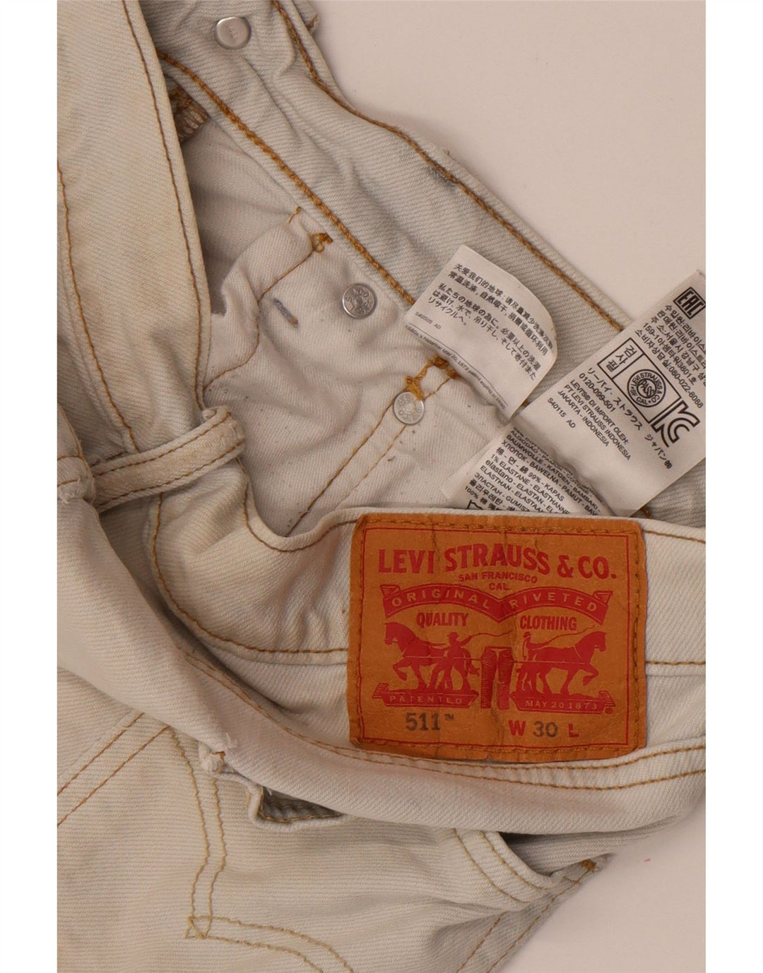 Levi's Herren 511 Denim Shorts W30 mittelblaue Baumwolle