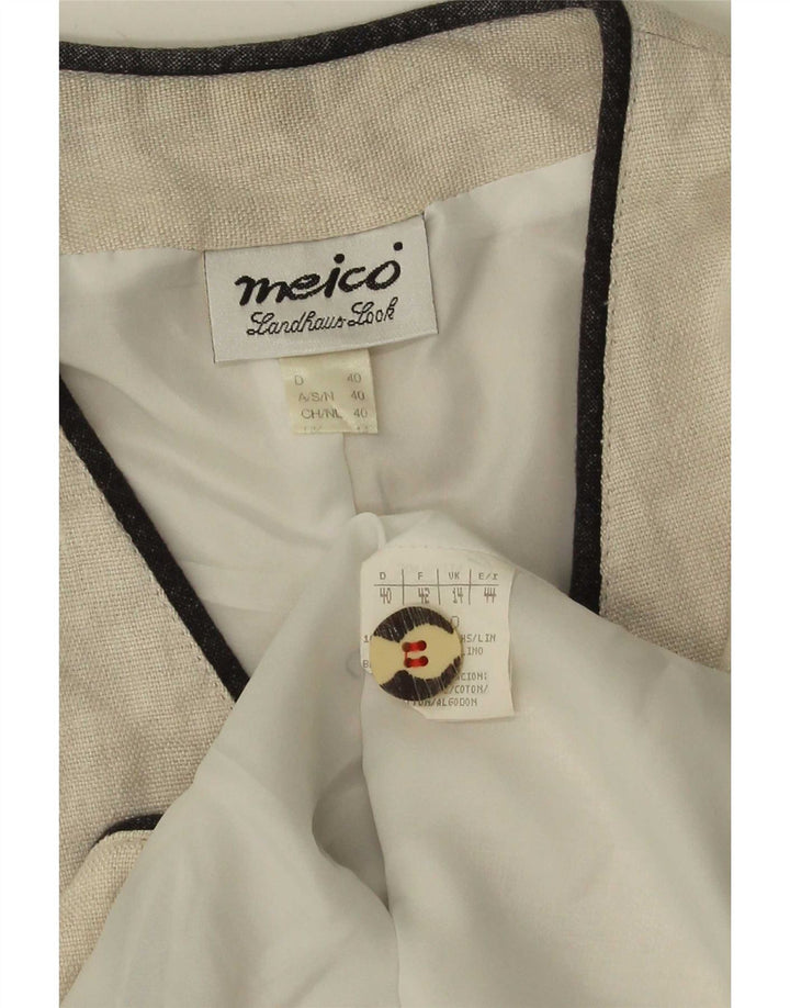 Meico Damen Weste UK 14 Mittelweißes Leinen