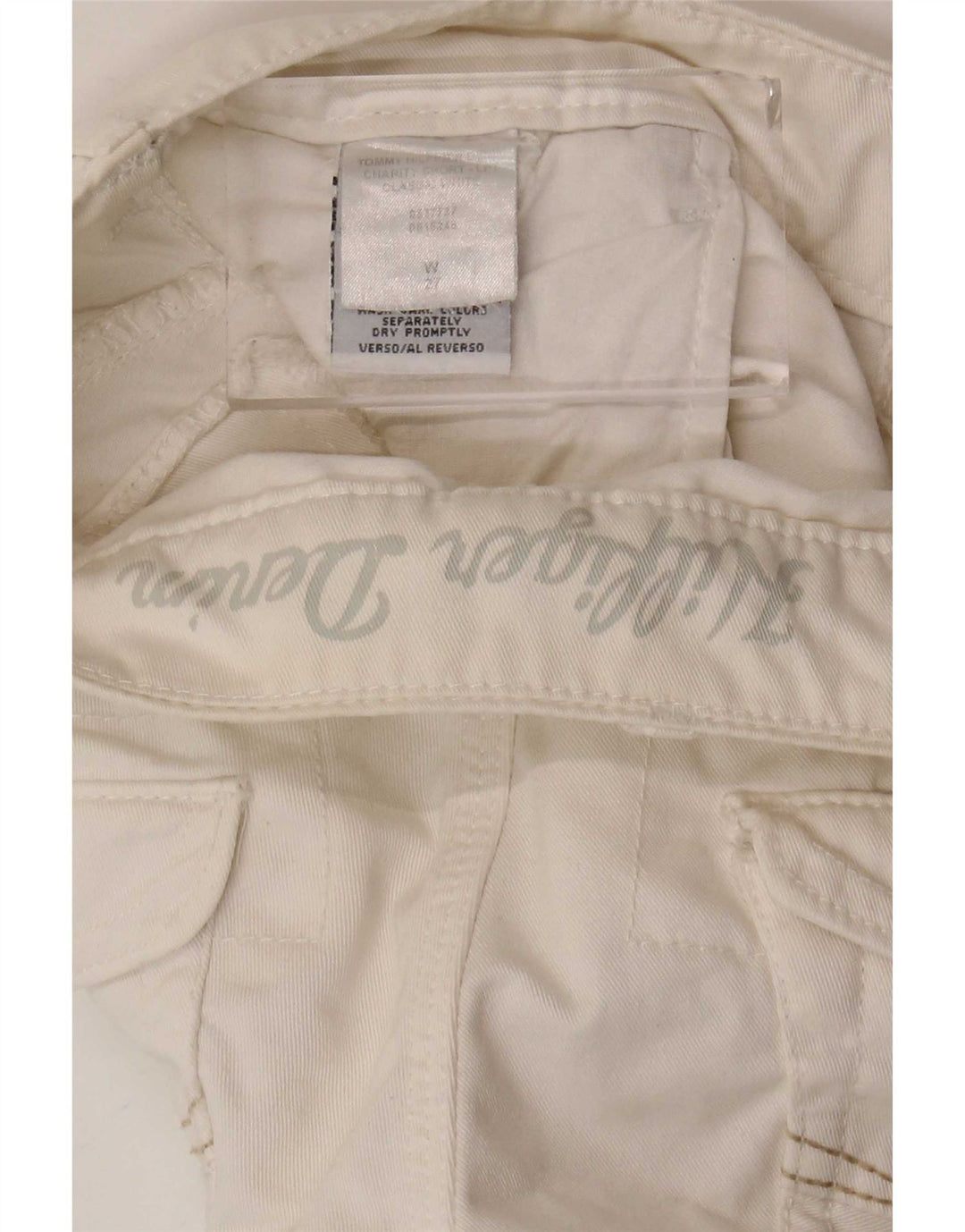 Tommy Hilfiger Damen Chinoshorts W27 Small Weiße Baumwolle