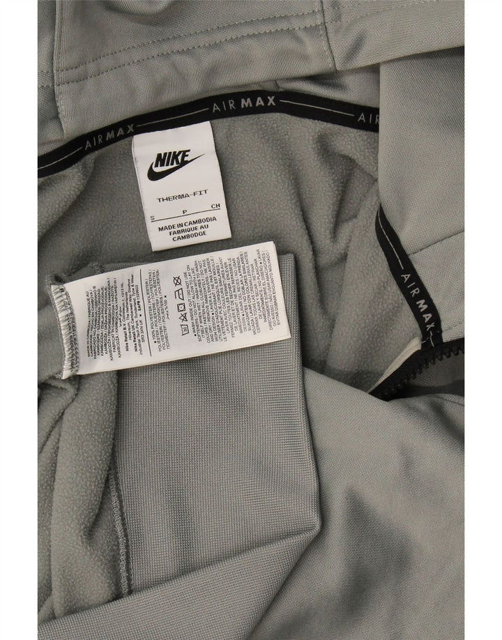 Nike Herren-Kapuzenpullover mit grafischem Reißverschluss, klein, grau, Polyester