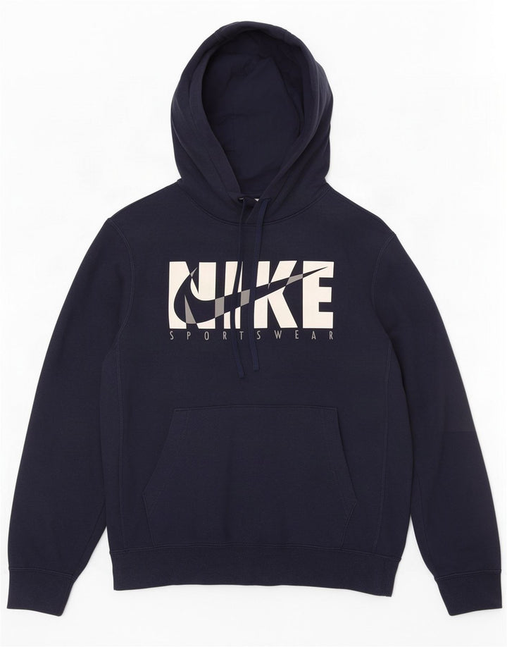 Nike Herren-Kapuzenpullover mit Grafik, Größe S, marineblau, Baumwolle