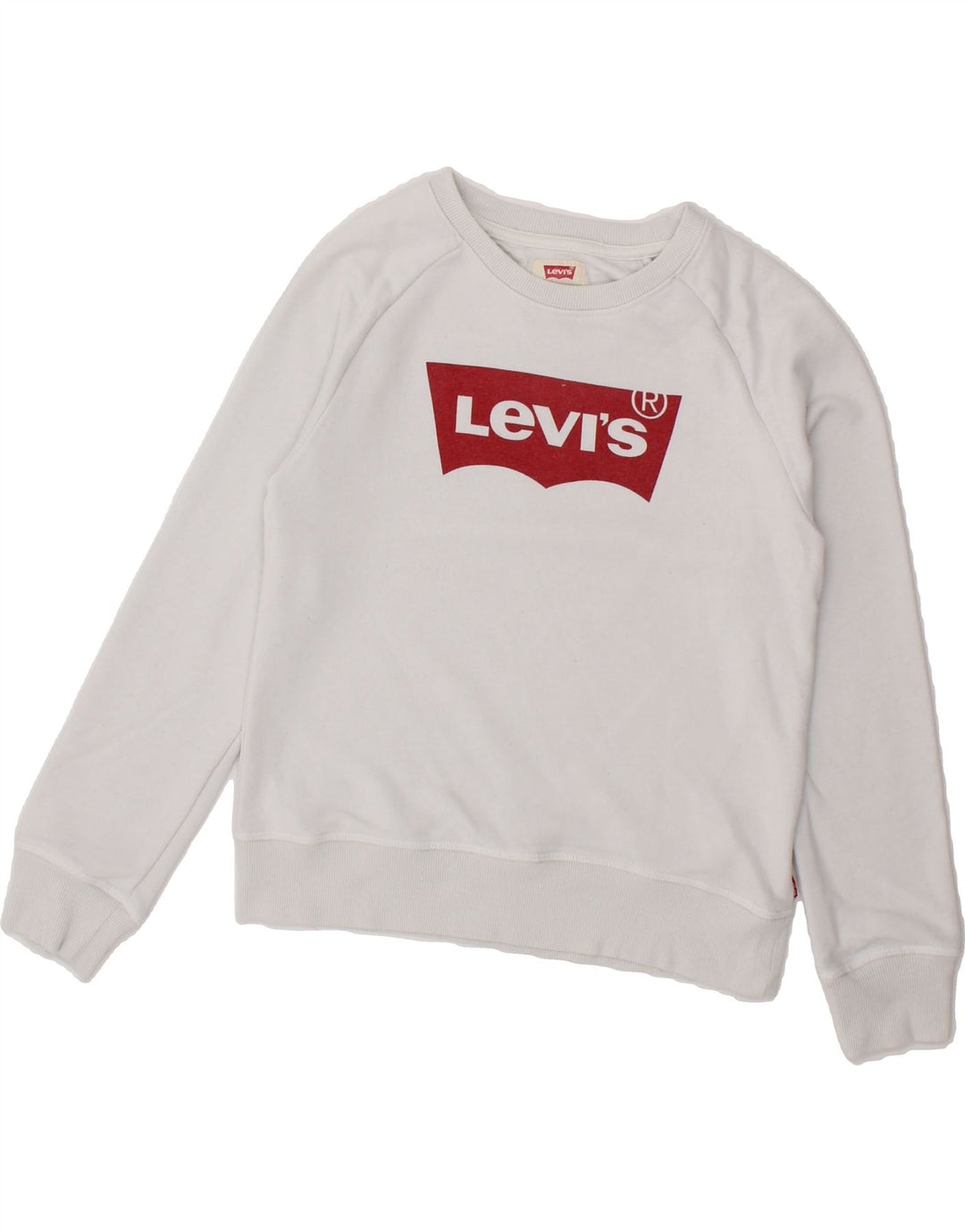LEVI'S Boys Graphic Sweatshirt Jumper 13-14 Years White Cotton Vintage Levi's and Second-Hand Levi's from Messina Hembry 