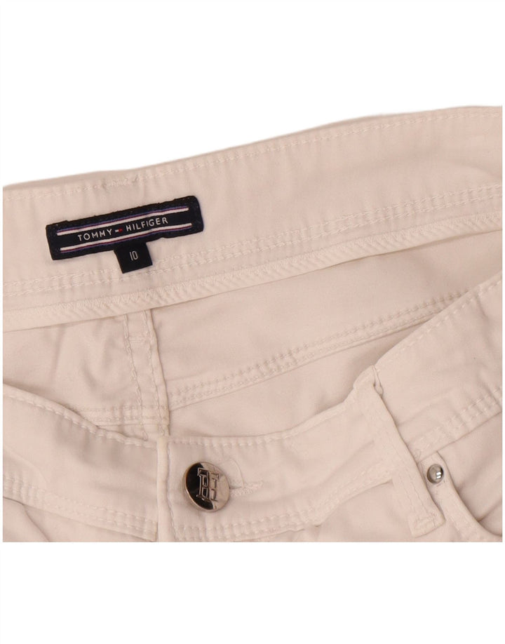 Tommy Hilfiger Damen Minirock US 10 Large W32 Weiße Baumwolle