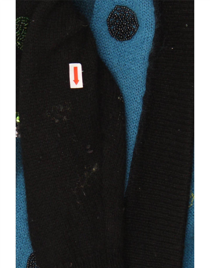 TOPLIKE Damen-Strickjacke in Übergröße, lang geschnitten, EU 40, Mittelblau