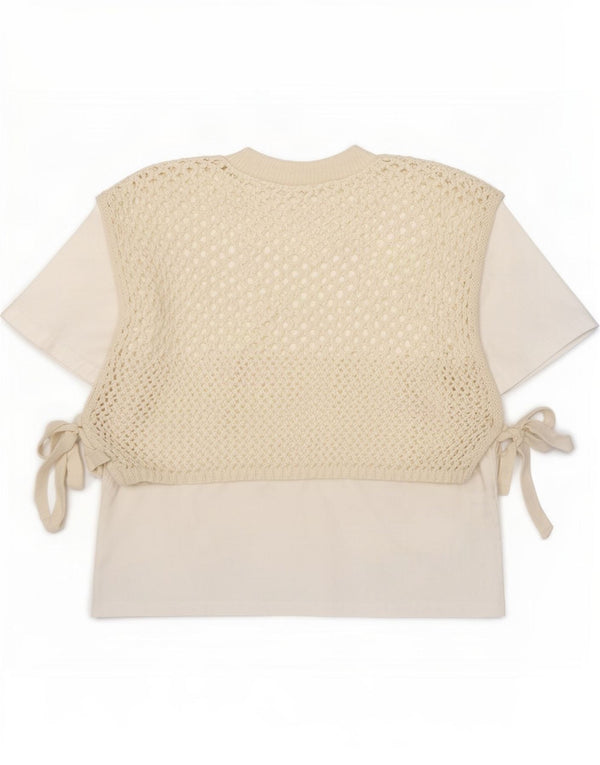 Zara Damen Crop Bluse Top UK 10 Small Weiße Baumwolle