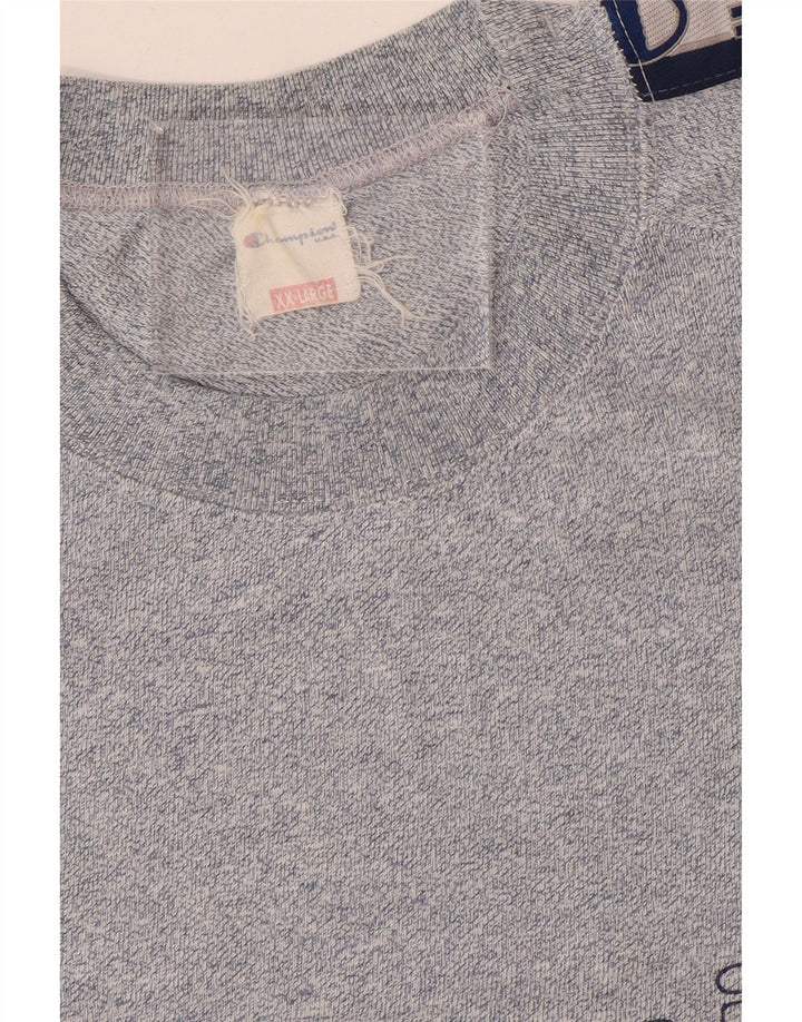 Champion Herren Grafik T-Shirt Top 2XL Marineblau meliert