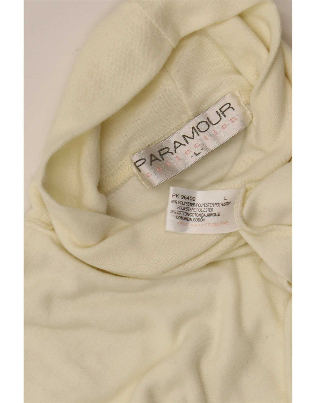 Paramour Herren-Top mit Rollkragen, langärmelig, groß, aus weißem Polyester