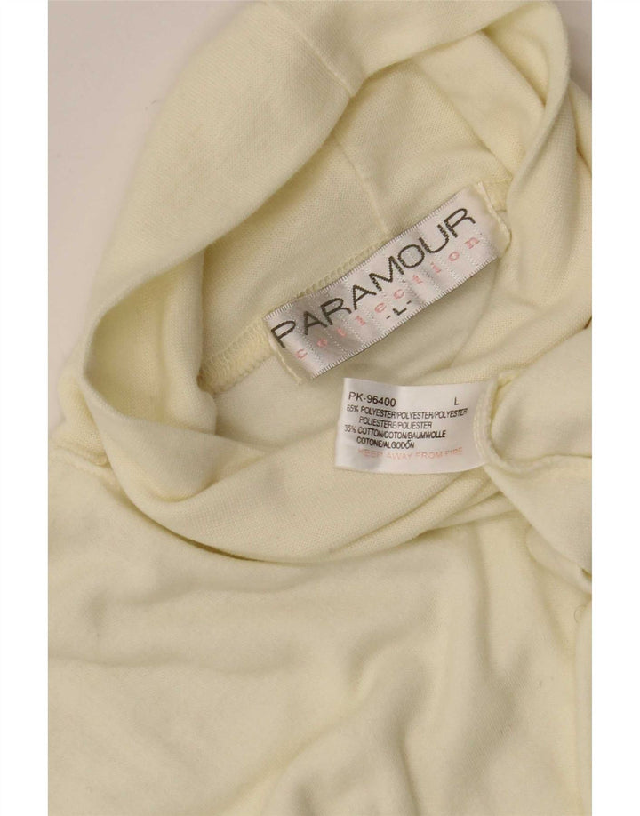Paramour Herren-Top mit Rollkragen, langärmelig, groß, aus weißem Polyester